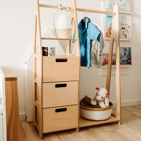 Pendrie en bois avec tiroir pour enfant - Montessori